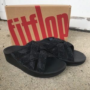 Fitflop Lattice Crystal Cross Slides